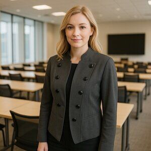 Torrid Gray Ponte Military Open Front Blazer Jacket Capsule Career Evening 2X